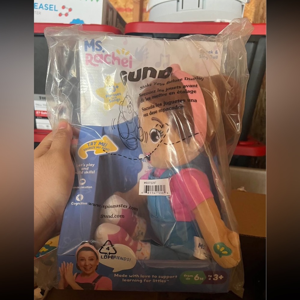 Gund Ms. Rachel Plush Toy - Pink and Blue